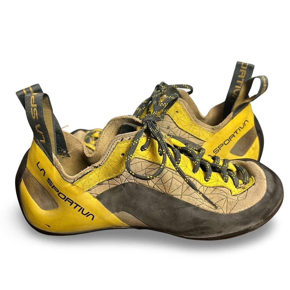 La Sportiva Women's TX2 Approach Climbing Shoes Yellow Gray Made In Italy Sz 9.5